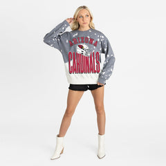Arizona Cardinals Gameday Couture Women's Arch Rivals Faded Wash Sweatshirt - Gray - NFL