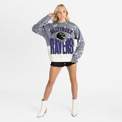 Baltimore Ravens Gameday Couture Women's Arch Rivals Faded Wash Sweatshirt - Gray - NFL