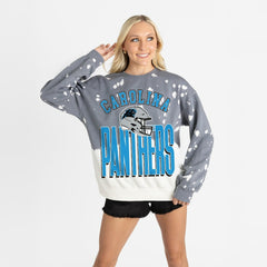 Carolina Panthers Gameday Couture Women's Arch Rivals Faded Wash Sweatshirt - Gray - NFL