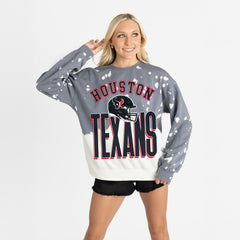 Houston Texans Gameday Couture Women's Arch Rivals Faded Wash Sweatshirt - Gray - NFL