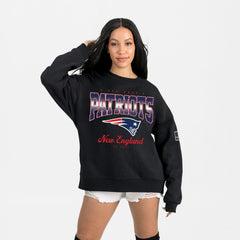 New England Patriots Gameday Couture Women's Powerhouse Play Premium Fleece Sweatshirt - Black - NFL