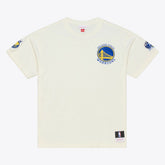 Mitchell & Ness Golden State Warriors Hardwood Classics Chainstitch Premium T-Shirt Cream
