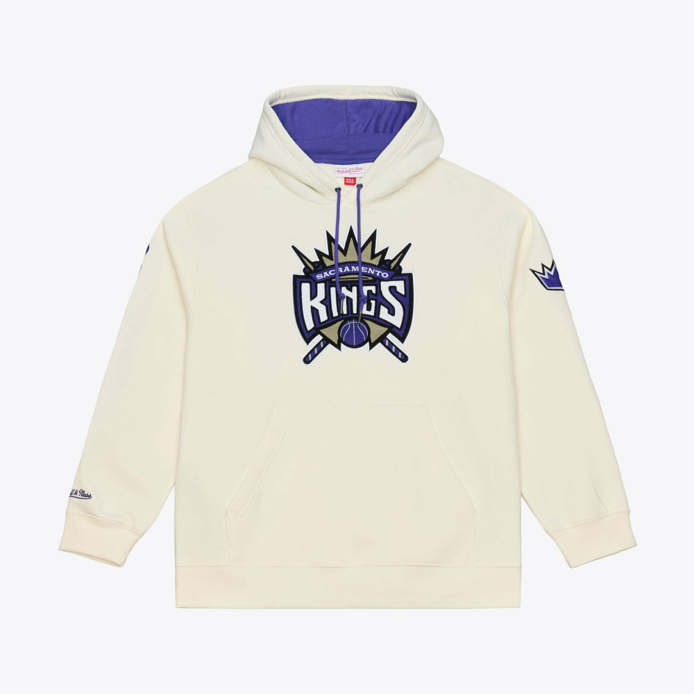 Mitchell & Ness Sacramento Kings Hardwood Classics Chainstitch Premium Fleece Hoodie Cream
