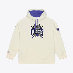 Mitchell & Ness Sacramento Kings Hardwood Classics Chainstitch Premium Fleece Hoodie Cream