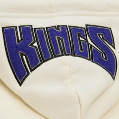 Mitchell & Ness Sacramento Kings Hardwood Classics Chainstitch Premium Fleece Hoodie Cream