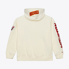 Mitchell & Ness Houston Rockets Hardwood Classics Chainstitch Premium Fleece Hoodie Cream