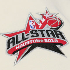 Mitchell & Ness Houston Rockets Hardwood Classics Chainstitch Premium Fleece Hoodie Cream