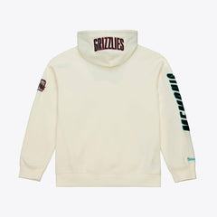 Mitchell & Ness Memphis Grizzlies Hardwood Classics Chainstitch Premium Fleece Hoodie Cream