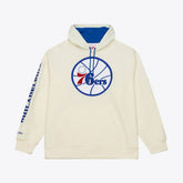 Mitchell & Ness Philadelphia 76ers Hardwood Classics Chainstitch Premium Fleece Hoodie Cream