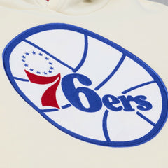 Mitchell & Ness Philadelphia 76ers Hardwood Classics Chainstitch Premium Fleece Hoodie Cream