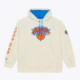 Mitchell & Ness New York Knicks Hardwood Classics Chainstitch Premium Fleece Hoodie Cream