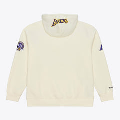 Mitchell & Ness Los Angeles Lakers Hardwood Classics Chainstitch Premium Fleece Hoodie Cream