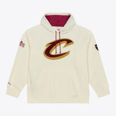 Mitchell & Ness Cleveland Cavaliers Hardwood Classics Chainstitch Premium Fleece Hoodie Cream