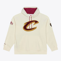 Mitchell & Ness Cleveland Cavaliers Hardwood Classics Chainstitch Premium Fleece Hoodie Cream