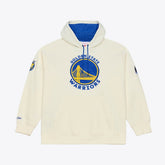 Mitchell & Ness Golden State Warriors Hardwood Classics Chainstitch Premium Fleece Hoodie Cream