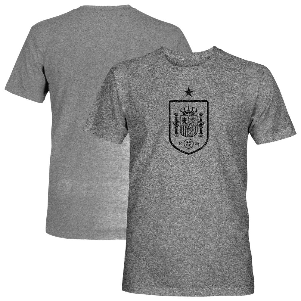Spain National Team 1863FC Mono Badge Vintage Tri-Blend T-Shirt Gray