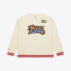 Mitchell & Ness Philadelphia 76ers Hardwood Classics 76 Originals Collection Sweatshirt Cream