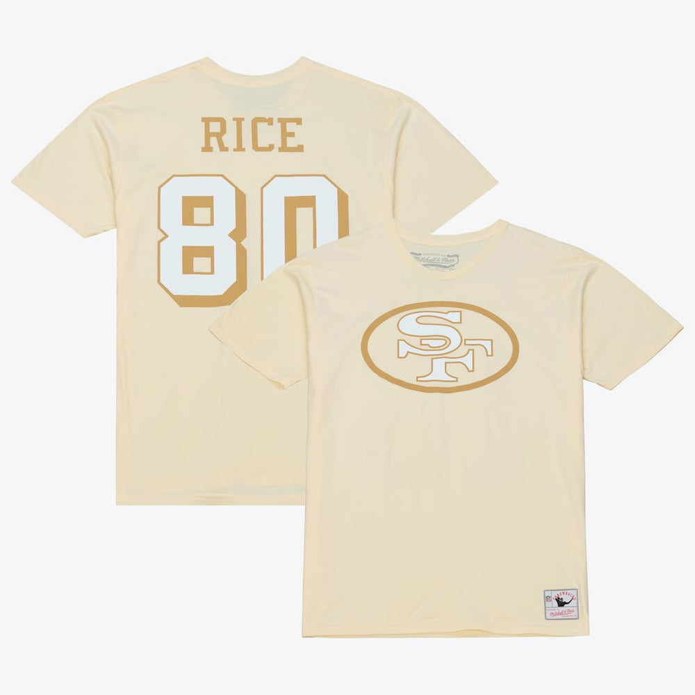 Jerry Rice San Francisco 49ers Sandman Name & Number T-Shirt - Cream - Mitchell & Ness