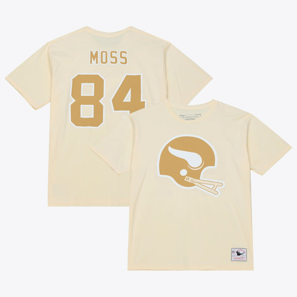 Randy Moss Minnesota Vikings Sandman Name & Number T-Shirt - Cream - Mitchell & Ness