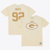 Reggie White Green Bay Packers Sandman Name & Number T-Shirt - Cream - Mitchell & Ness