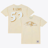 Ray Lewis Baltimore Ravens Sandman Name & Number T-Shirt - Cream - Mitchell & Ness