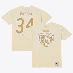 Walter Payton Chicago Bears Sandman Name & Number T-Shirt - Cream - Mitchell & Ness