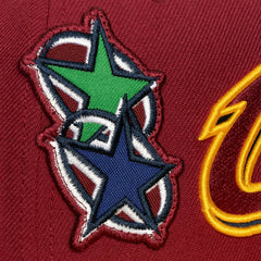 Mitchell & Ness Cleveland Cavaliers x Billie Eilish Hardwood Classics Patch Snapback Hat Wine/Gold