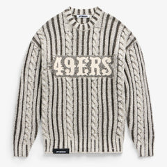 San Francisco 49ers Off Season x NFL Unisex Cable Knit Sweater - Cream/Gray - NFL