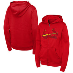 St. Louis Cardinals Outerstuff Youth Wordmark Fleece Full-Zip Hoodie Outlet