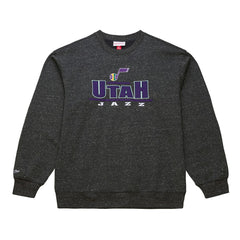 Mitchell & Ness Utah Jazz Throw It Back Fleece Sweatshirt Black
