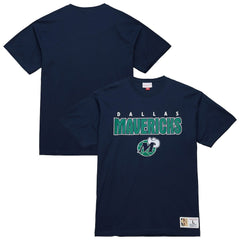 Mitchell & Ness Dallas Mavericks Hardwood Classics Throw It Back Premium T-Shirt Navy