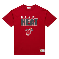 Mitchell & Ness Miami Heat Hardwood Classics Throw It Back Premium T-Shirt Red