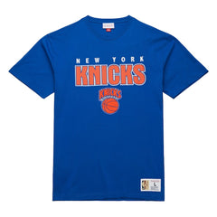 Mitchell & Ness New York Knicks Hardwood Classics Throw It Back Premium T-Shirt Blue