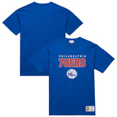 Mitchell & Ness Philadelphia 76ers Hardwood Classics Throw It Back Premium T-Shirt Royal