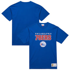 Mitchell & Ness Philadelphia 76ers Hardwood Classics Throw It Back Premium T-Shirt Royal
