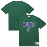 Mitchell & Ness Milwaukee Bucks Hardwood Classics Throw It Back Premium T-Shirt Green