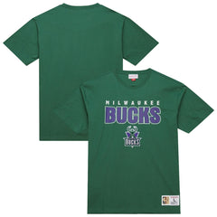 Mitchell & Ness Milwaukee Bucks Hardwood Classics Throw It Back Premium T-Shirt Green