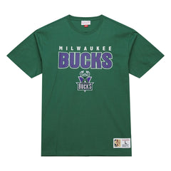Mitchell & Ness Milwaukee Bucks Hardwood Classics Throw It Back Premium T-Shirt Green
