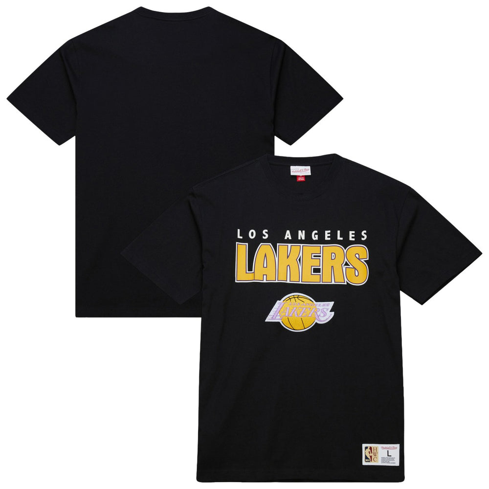 Mitchell & Ness Los Angeles Lakers Hardwood Classics Throw It Back Premium T-Shirt Black