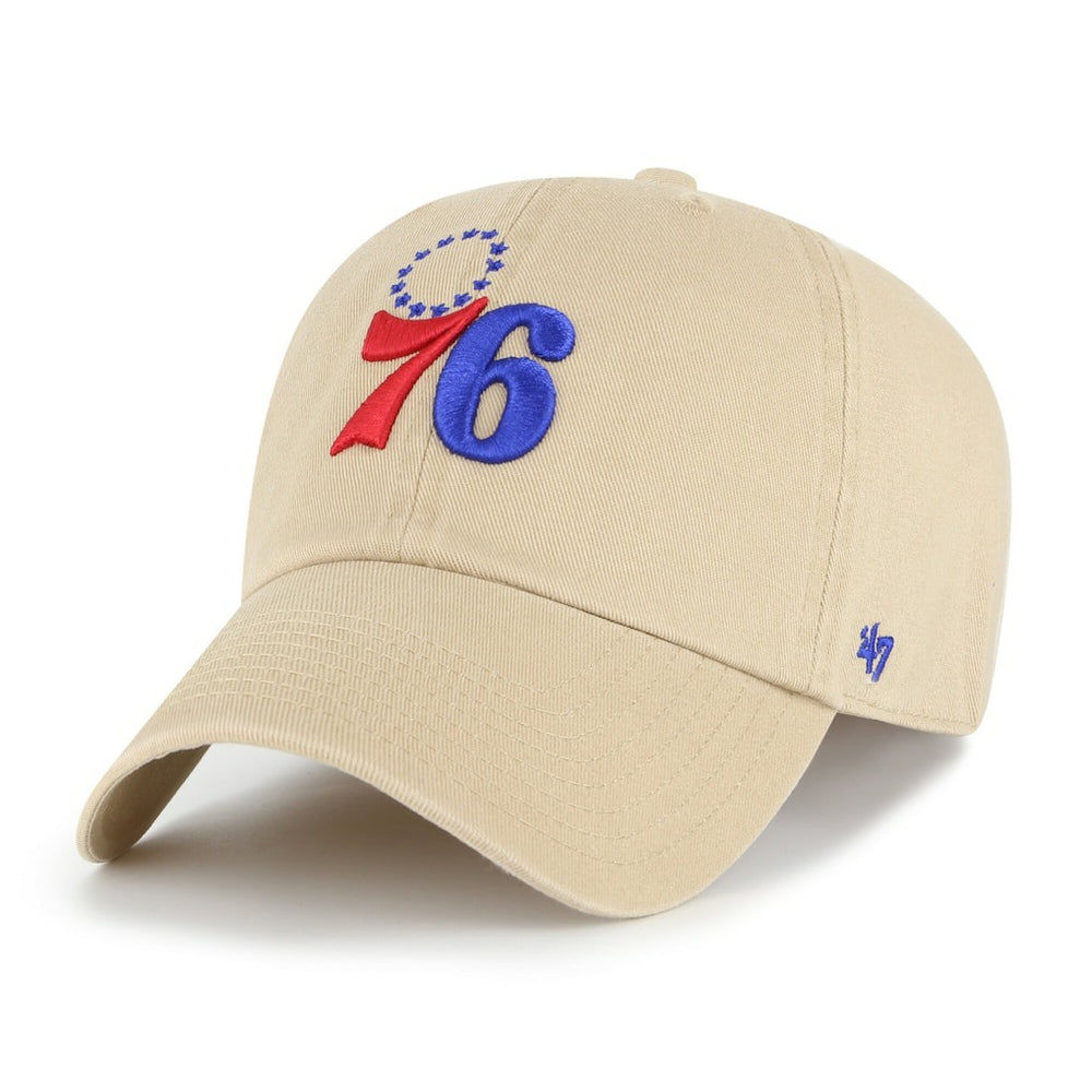 47 brand Philadelphia 76ers '47 Logo Clean Up Adjustable Hat Khaki