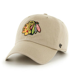 Chicago Blackhawks '47 Logo Clean Up Adjustable Hat - Khaki | 47 brand on sale