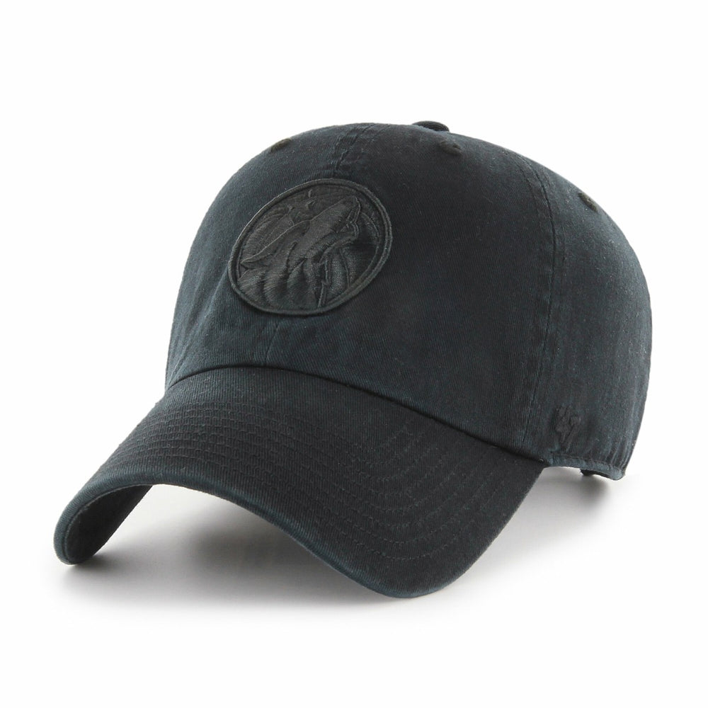 47 brand Minnesota Timberwolves '47 Black on Black Clean Up Adjustable Hat