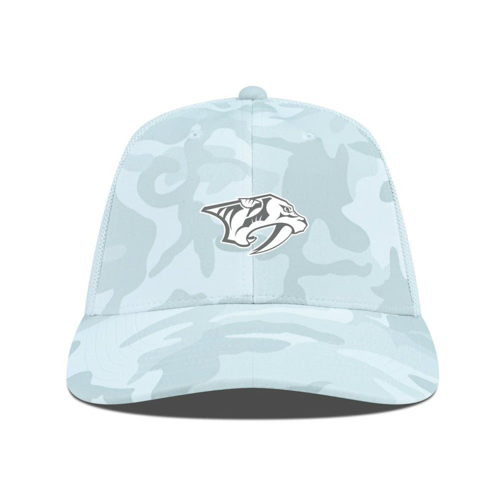 Nashville Predators Levelwear Clash Slate & Snow Meshback Flex Hat - Camo | NHL Clearance