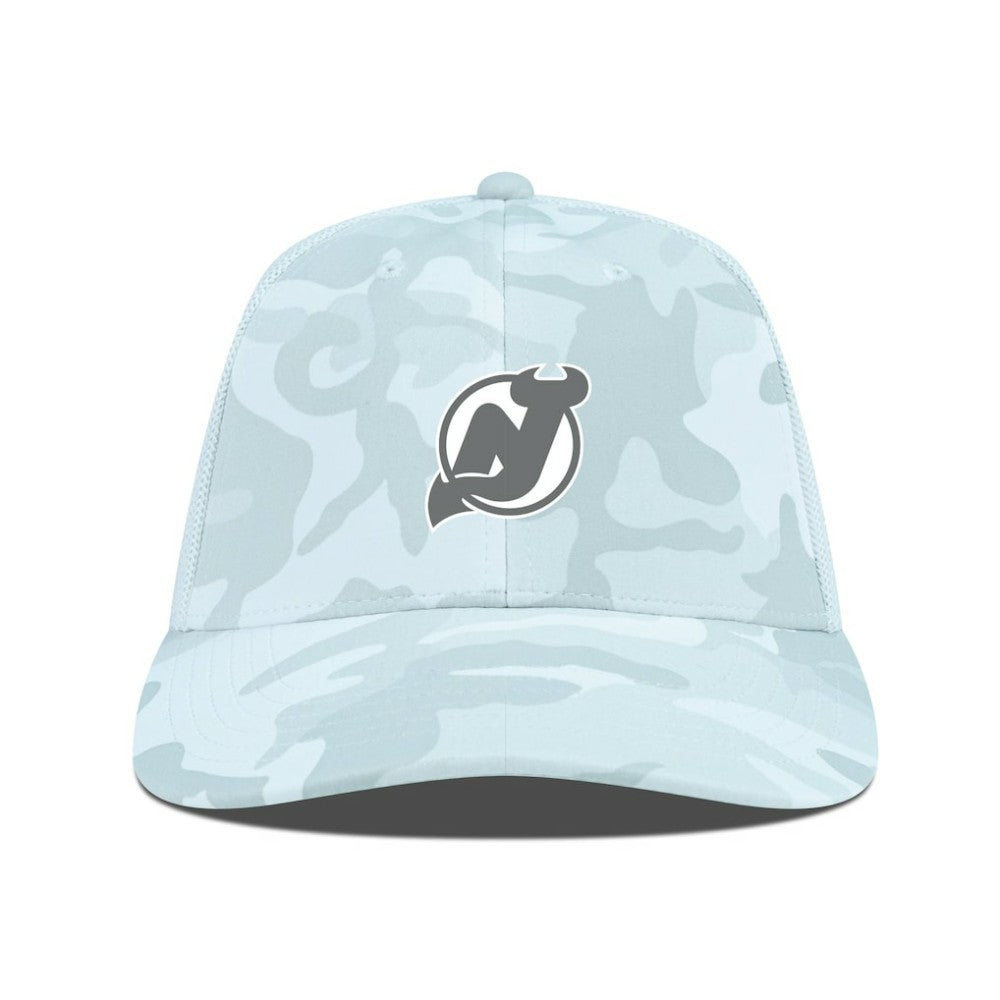 New Jersey Devils Levelwear Clash Slate & Snow Meshback Flex Hat - Camo | NHL Clearance