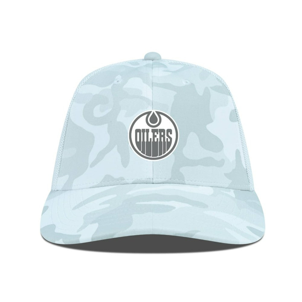 Edmonton Oilers Levelwear Clash Slate & Snow Meshback Flex Hat - Camo | NHL sale