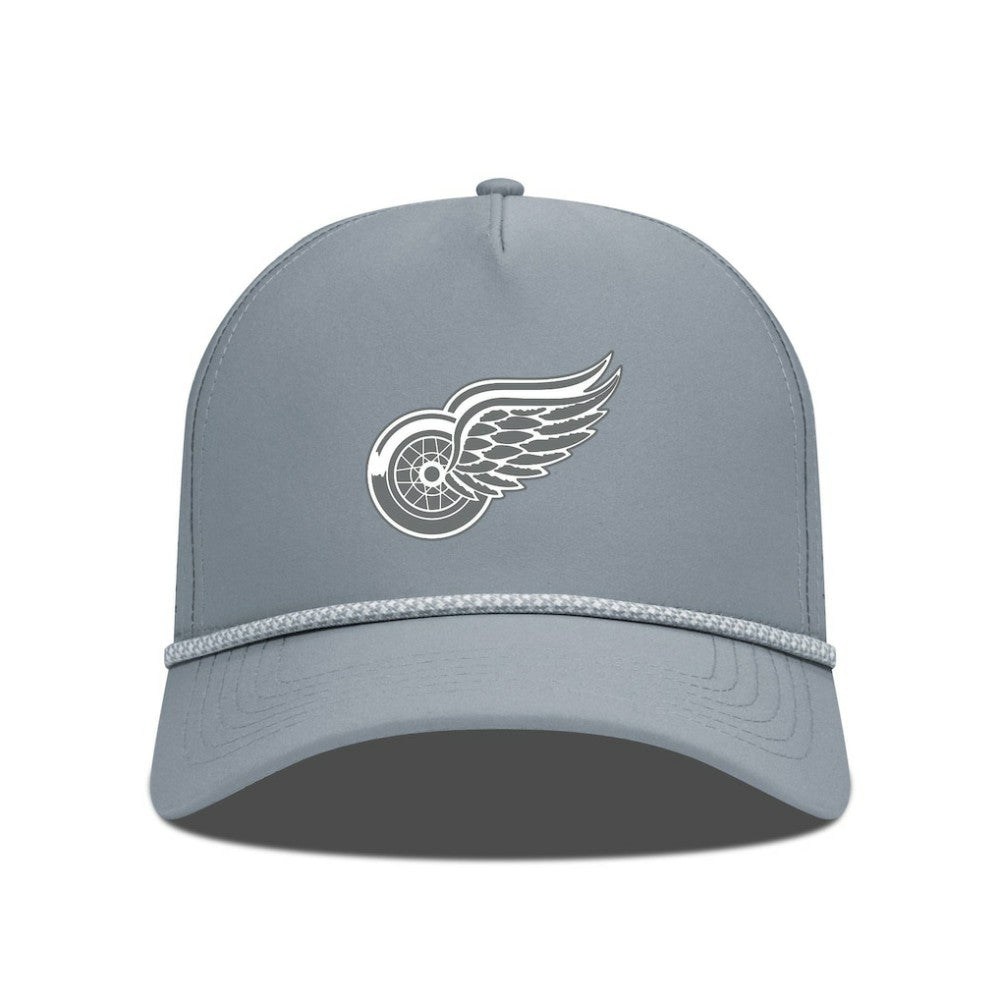 Detroit Red Wings Levelwear Gordon Slate & Snow Rope Adjustable Hat - Gray | NHL Clearance
