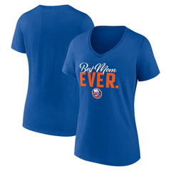 New York Islanders Women's Best Mom Ever V-Neck T-Shirt - Royal | NHL near me