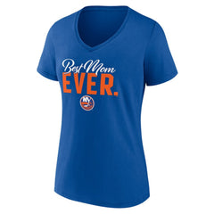 New York Islanders Women's Best Mom Ever V-Neck T-Shirt - Royal | NHL near me