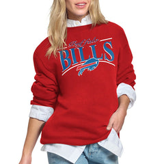 Buffalo Bills Starter Women's Arch Stripe Fleece Sweatshirt - Red - NFL