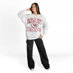 Kansas City Chiefs Gameday Couture Women's Whiteout Oversized Premium Fleece Sweatshirt - Arctic Camo - NFL